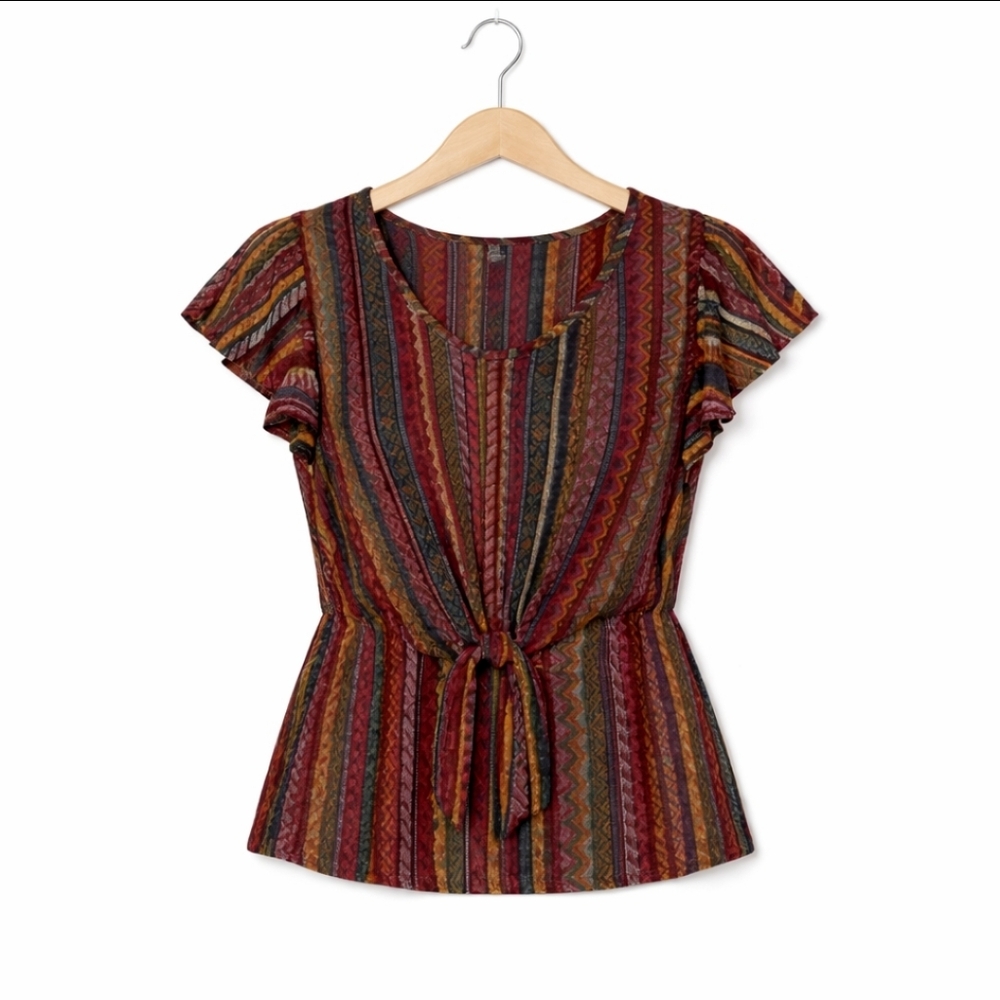 Cato Multicolored Bohemian Wrap Top Sheer Plus Size 18/20